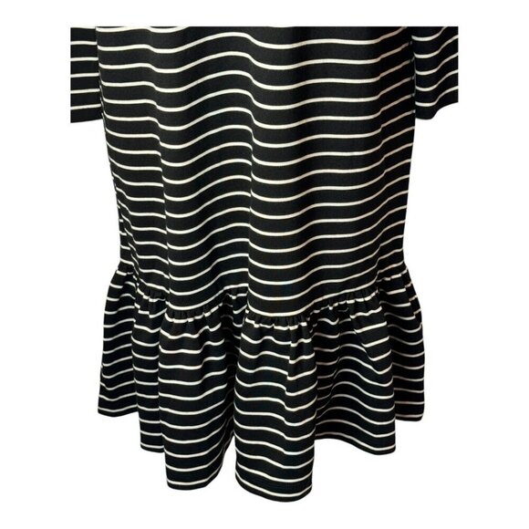 Kate‎ Spade Broome Street Dress Women Small Black Ivory Striped Mock Neck Knit - Picture 7 of 10